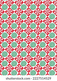 Seamless Pattern of Christmas Peppermint Candy - Christmas vector design 