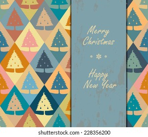 Seamless pattern of Christmas pines.