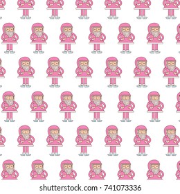seamless pattern christmas pink santa claus celebration