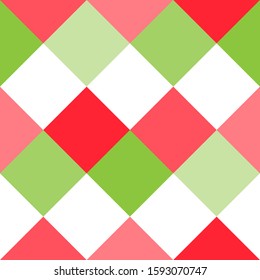 Seamless pattern Christmas Plaid red white green wrapping paper background vector illustration

