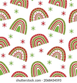 Nahtloses Muster - Weihnachtsregenbogen, Vektorgrafik