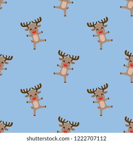Seamless pattern of Christmas reindeer continuous background for holiday celebration.