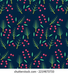 Seamless pattern christmas season decorative botanical