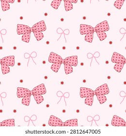 seamless pattern with christmas set of christmas background with bow and ribbon
