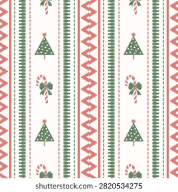 seamless pattern with christmas set of background with christmas tree