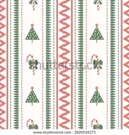 seamless pattern with christmas set of background with christmas tree