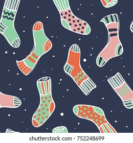 Seamless pattern with Christmas socks.