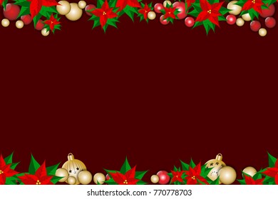 Seamless pattern with christmas star flowers and decorations. Vector illustration EPS10