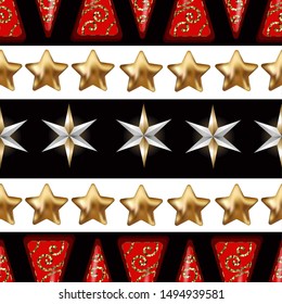 Seamless pattern with Christmas star. Vector.