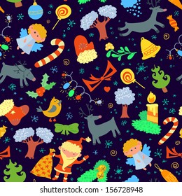 Seamless pattern with Christmas stuff