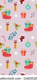 The seamless pattern of christmas theme set in flat vector style. Illustration about christmas for background patten.