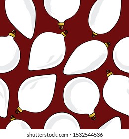 Seamless pattern with christmas toy. Red background. Wrapping paper, fabric, cover