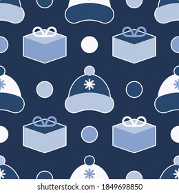 Seamless pattern with Christmas toys. Happy new Year's holiday. Vector illustration for web design or print.