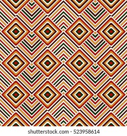 Seamless pattern in Christmas traditional colors. Bright ethnic ornamental abstract background. Can be used for digital paper, textile print, page fill. Vector illustration