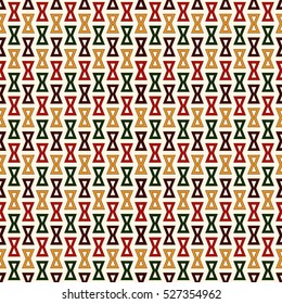 Seamless pattern in Christmas traditional colors. Bright ornamental abstract background. Can be used for digital paper, textile print, page fill. Vector illustration