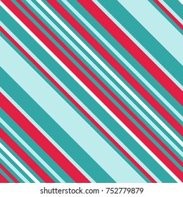 Seamless Pattern in Christmas Traditional Colors, Straight Diagonal Thin Line Abstract Background, Striped Geometric Ornament, Vector Parallel Slanting, Oblique Lines Texture