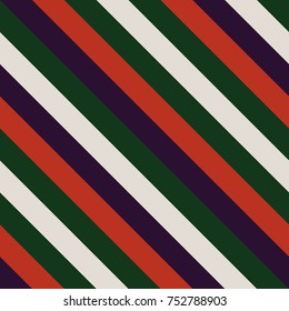 Patrón sin soldadura en Navidad Colores tradicionales, Línea delgada diagonal recta Fondo abstracto, Ornamento geométrico a rayas, Esloramiento paralelo vectorial, Textura de líneas oblicuas