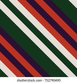 Patrón sin soldadura en Navidad Colores tradicionales, Línea delgada diagonal recta Fondo abstracto, Ornamento geométrico a rayas, Esloramiento paralelo vectorial, Textura de líneas oblicuas