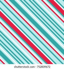 Seamless Pattern in Christmas Traditional Colors, Straight Diagonal Thin Line Abstract Background, Striped Geometric Ornament, Vector Parallel Slanting, Oblique Lines Texture