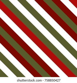 Patrón sin soldadura en Navidad Colores tradicionales, Línea delgada diagonal recta Fondo abstracto, Ornamento geométrico a rayas, Esloramiento paralelo vectorial, Textura de líneas oblicuas