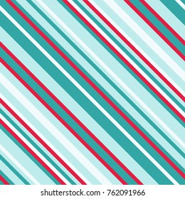 Seamless Pattern in Christmas Traditional Colors, Straight Diagonal Thin Line Abstract Background, Striped Geometric Ornament, Vector Parallel Slanting, Oblique Lines Texture