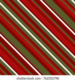 Seamless Pattern in Christmas Traditional Colors, Straight Diagonal Thin Line Abstract Background, Striped Geometric Ornament, Vector Parallel Slanting, Oblique Lines Texture