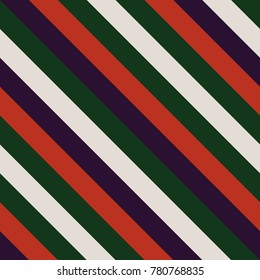 Seamless Pattern in Christmas Traditional Colors, Straight Diagonal Thin Line Abstract Background, Striped Geometric Ornament, Vector Parallel Slanting, Oblique Lines Texture