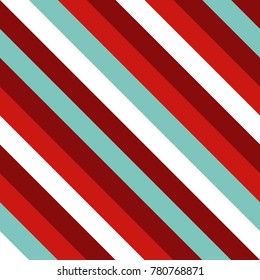 Seamless Pattern in Christmas Traditional Colors, Straight Diagonal Thin Line Abstract Background, Striped Geometric Ornament, Vector Parallel Slanting, Oblique Lines Texture