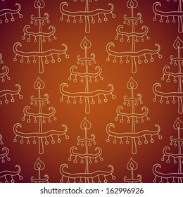 Seamless pattern with christmas tree.