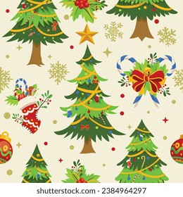 Seamless Pattern of Christmas Tree