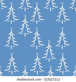 seamless pattern, christmas tree art  background design for fabric and decor