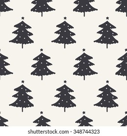 seamless pattern, christmas tree art  background design for fabric and decor