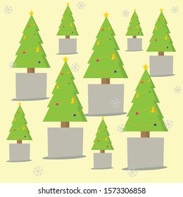 Seamless pattern with christmas tree Background