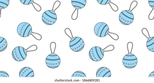 Seamless pattern with Christmas tree balls. Vector