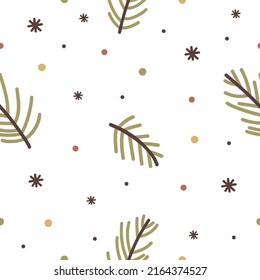 Seamless pattern with christmas tree branch
