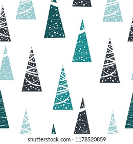 Seamless pattern of Christmas tree. Can be used for stationery ,wallpaper , scrapbooking and textile, fabric prints. Vector illustration.
