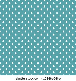 Seamless pattern of Christmas tree. Fir tree vintage holiday decor, vector illustration isolated on white. Simple ornament. Winter happy New Year wrapping paper background.