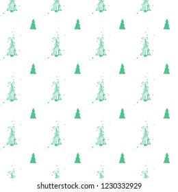 
seamless pattern, Christmas tree of green color, idea for festive design