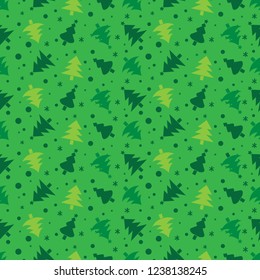 seamless pattern christmas tree in green background 