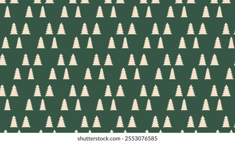 seamless pattern christmas tree green background vector design template