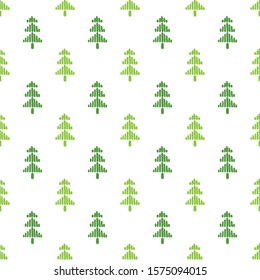 Seamless pattern with Christmas tree. Hand drawn style. Doodle style. Holiday New Year or Christmas vector illustration. Design element for banner, wallpaper, wrapping paper or fabric.