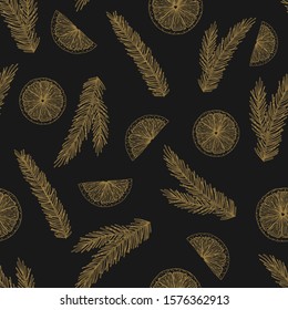 Seamless pattern with Christmas Tree hand drawn art design vector illustration.