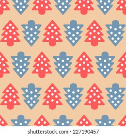 Seamless pattern with Christmas tree icons