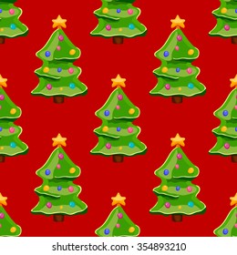 seamless pattern with christmas tree. Christmas illustration.