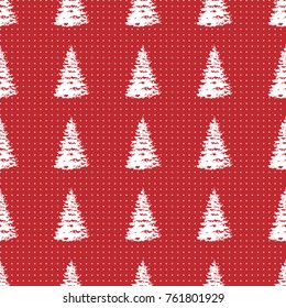 Seamless Pattern of Christmas Tree, Modern  and Creative Festive Textile, Gift Wrap, Wall Art Design, Merry Christmas Festive Pattern,  Winter Scandinavian Forest 