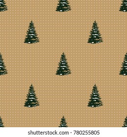 Seamless Pattern of Christmas Tree, Modern  and Creative Festive Textile, Gift Wrap, Wall Art Design, Merry Christmas Festive Pattern,  Winter Scandinavian Forest 