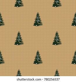 Seamless Pattern of Christmas Tree, Modern  and Creative Festive Textile, Gift Wrap, Wall Art Design, Merry Christmas Festive Pattern,  Winter Scandinavian Forest 