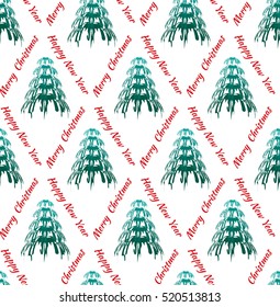 Seamless pattern of christmas tree for New Year and Christmas decoration. Vector illustration for greeting postcard, brochures, souvenirs, scrapbooking, printed, textiles, wrapping, website etc.
