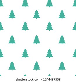 Nahtloses Muster mit Christbaum auf weißem Hintergrund. Vektorgrafik