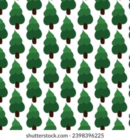 seamless pattern of christmas tree on white background